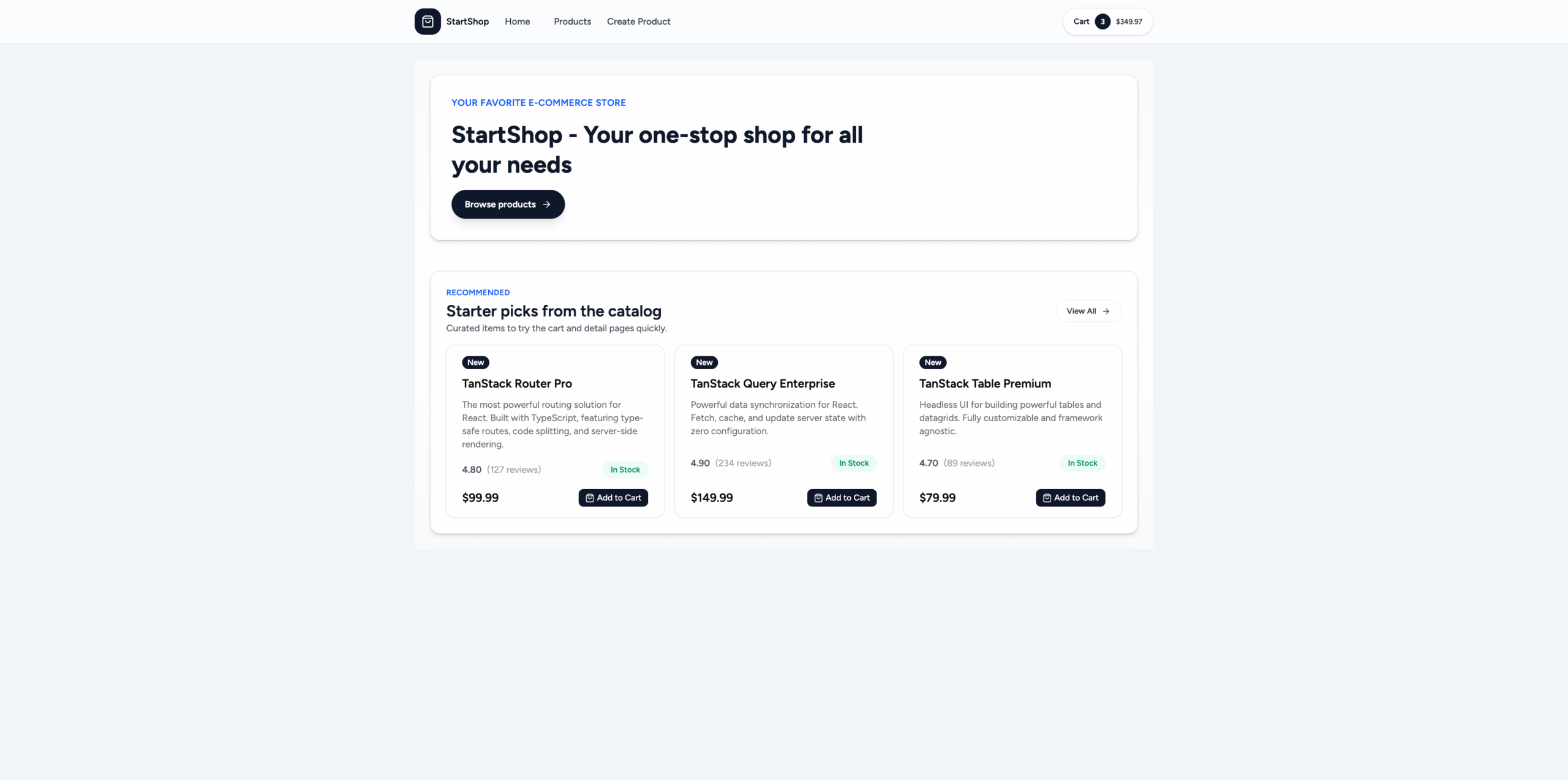 E-Commerce Site Using TanStack Start preview